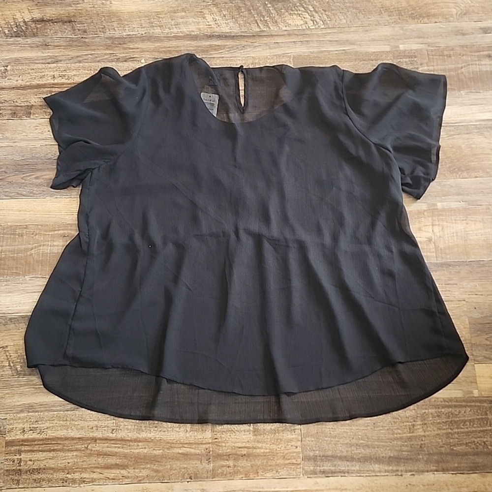NWT Torrid Babydoll Crinkle Chiffon Lace Trim Top Sz 3, 22/24, 3X - Picture 8 of 10
